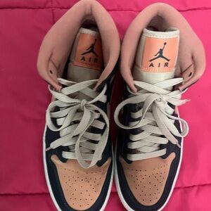 Dark teal and pink Nike Jordan 1’s size 8